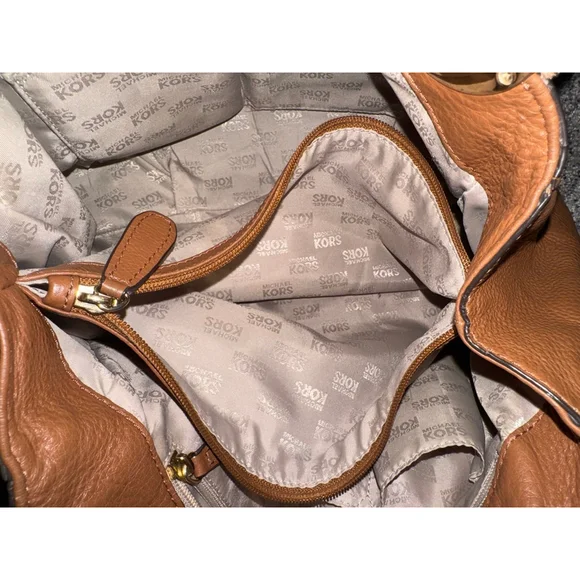 Women's Michael Kors Brown Gold Leather Hobo Bag One Size​ - Picture 12 of 16